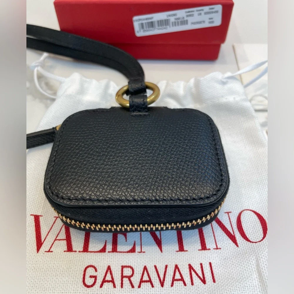 VALENTINO GARAVANI VLogo Calfskin Airpods Pro Case With Leather Strap